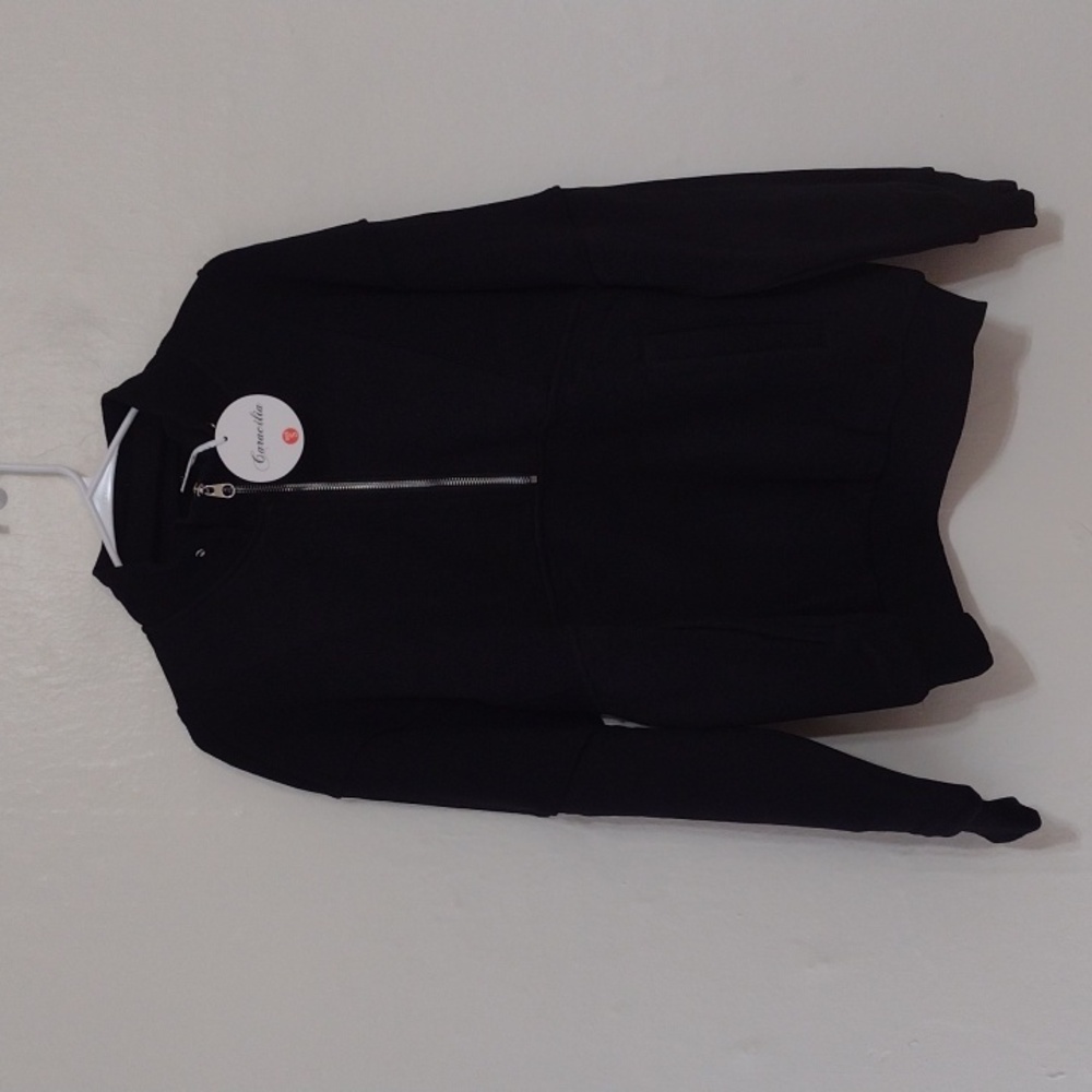 Caracilia Black Quarter Zip Heavy Sweatshirt Oversize S NWT